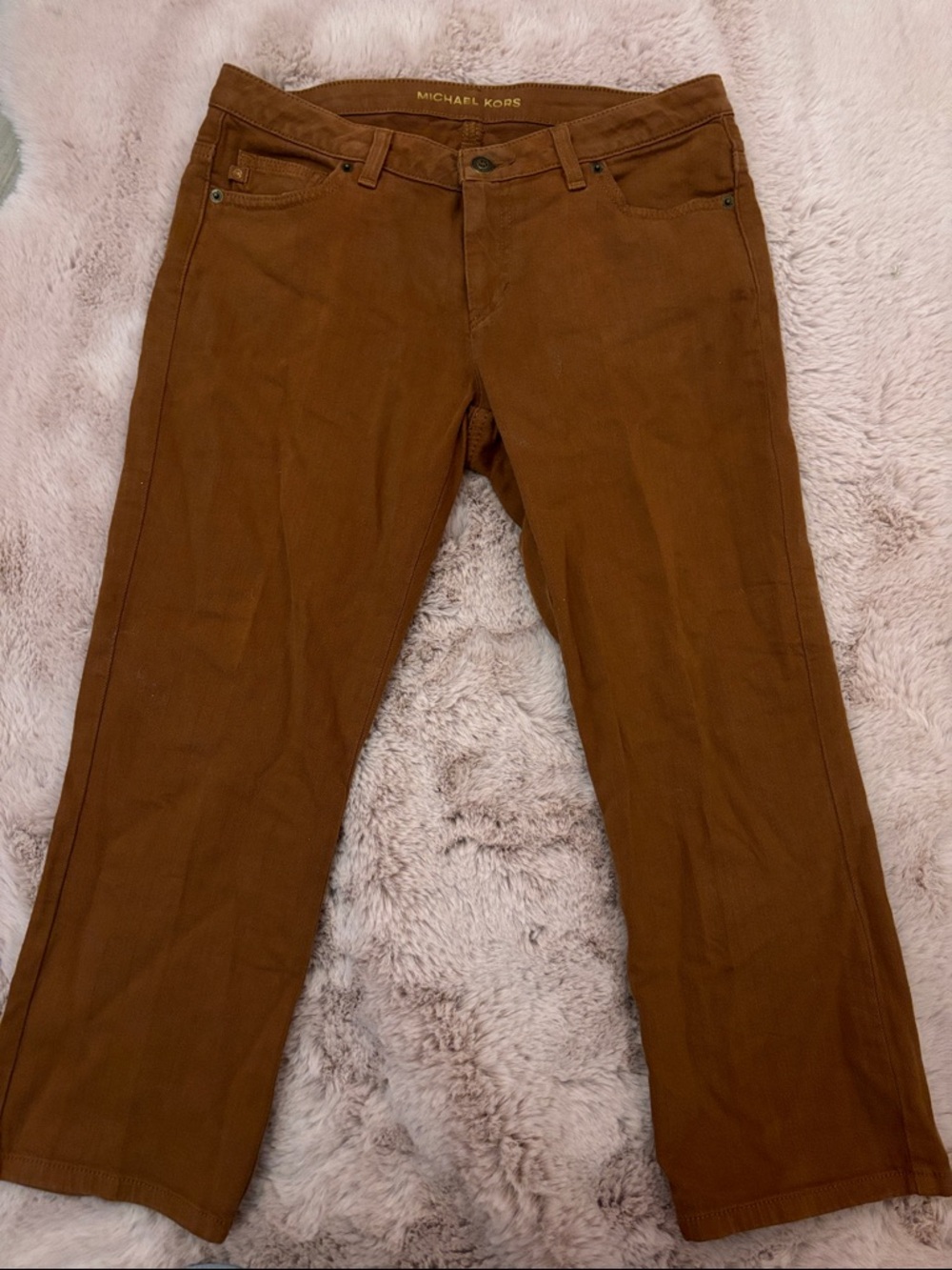 Michael Kors petite  Tan-Brown Straight Pants